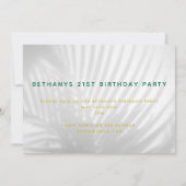 Tropisch palmgroen neonscript 21st verjaardagsdeel save the date (Achterkant)