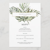 Tropisch Palmgroen | Trouwmenu Menu (Voorkant)