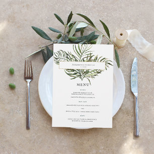Tropisch Palmgroen Trouwmenu Menu
