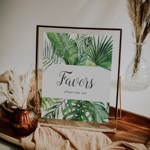 Tropisch palmhuwelijk cadeaus bord poster