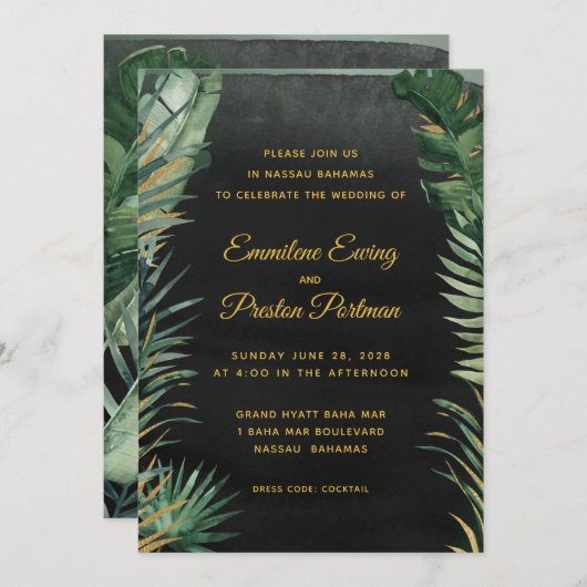 Tropisch palmhuwelijk kaart (Voorkant / Achterkant)