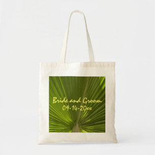 Tropisch palmhuwelijk tote bag