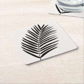 Tropisch palmleder, crème, wit en zwart kartonnen onderzetters (Schuin)