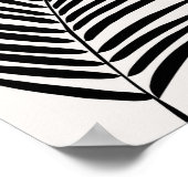 Tropisch palmleder, crème, wit en zwart poster (Hoek)