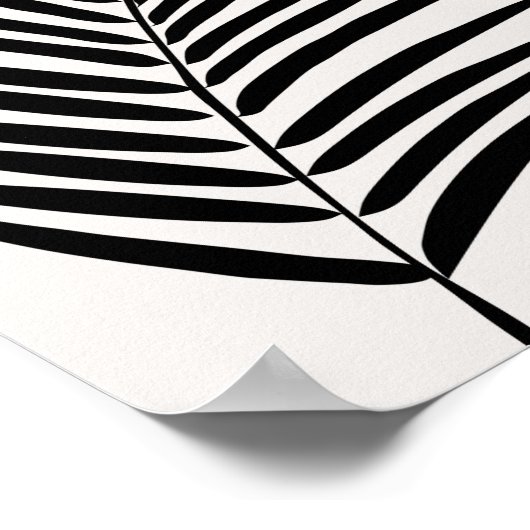 Tropisch palmleder, crème, wit en zwart poster (Hoek)