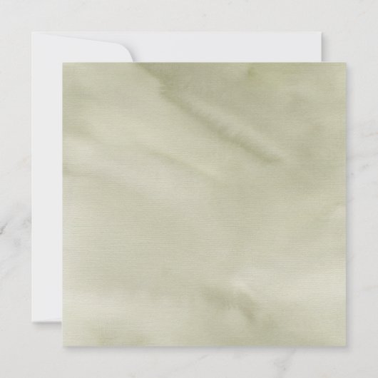 Tropisch palmleder Floral Green Square Weddenschap Kaart (Achterkant)