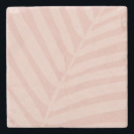 Tropisch palmleder Soft Beige and Blush Stenen Onderzetter<br><div class="desc">Tropisch palmpelleder in zacht beige en Blush / Perzik.</div>