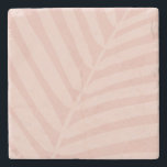 Tropisch palmleder Soft Beige and Blush Stenen Onderzetter<br><div class="desc">Tropisch palmpelleder in zacht beige en Blush / Perzik.</div>