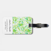 Tropisch palmlederen patroon bagagelabel (Achterkant horizontaal)
