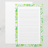 Tropisch palmlederen patroon briefpapier (Voorkant / Achterkant)