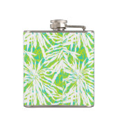 Tropisch palmlederen patroon heupfles (Achterkant)