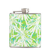 Tropisch palmlederen patroon heupfles (Voorkant)