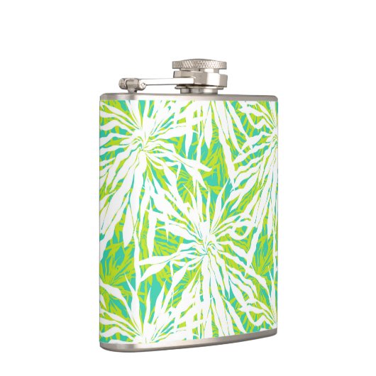 Tropisch palmlederen patroon heupfles (Rechts)