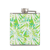 Tropisch palmlederen patroon heupfles (Achterkant)