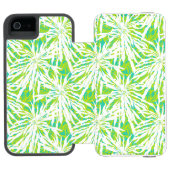 Tropisch palmlederen patroon incipio iPhone portemonnee hoesje (Agenda Open)