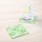 Tropisch palmlederen patroon kartonnen onderzetters (Insitu)