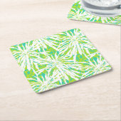 Tropisch palmlederen patroon kartonnen onderzetters (Schuin)