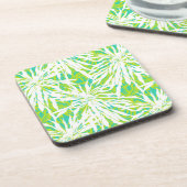 Tropisch palmlederen patroon onderzetter (Linkerzijde)