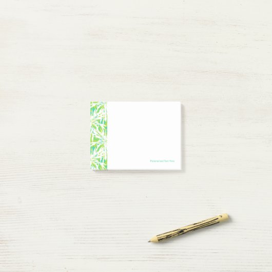 Tropisch palmlederen patroon post-it® notes (Op bureau)