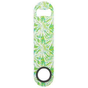 Tropisch palmlederen patroon speed flessenopener