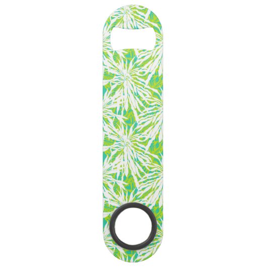 Tropisch palmlederen patroon speed flessenopener (Voorkant)