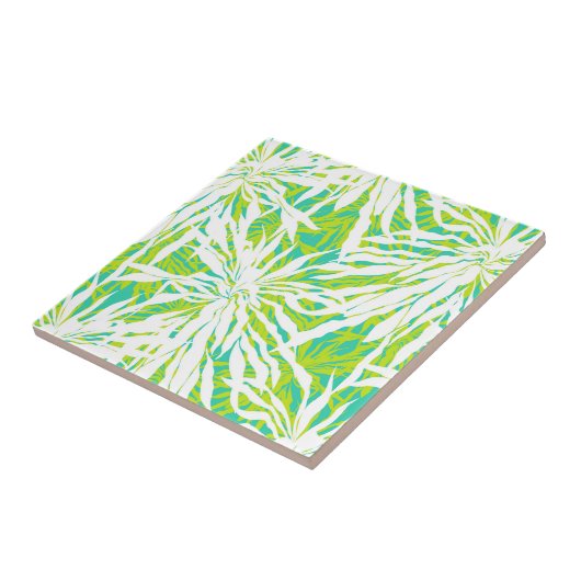 Tropisch palmlederen patroon tegeltje (Zijkant)