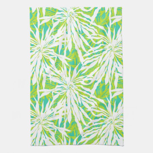 Tropisch palmlederen patroon theedoek (Verticaal)