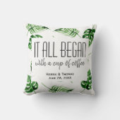 Tropisch palmlef-bestemmingshuwelijk kussen (Voorkant)