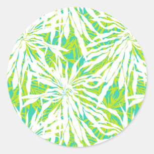 Tropisch palmleurenpatroon ronde sticker