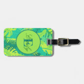 Tropisch palmmonogram Bagagelabel (Voorkant horizontaal)