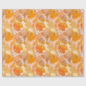 Tropisch palmpelpatroon met mosterd en gember cadeaupapier (Vlak)