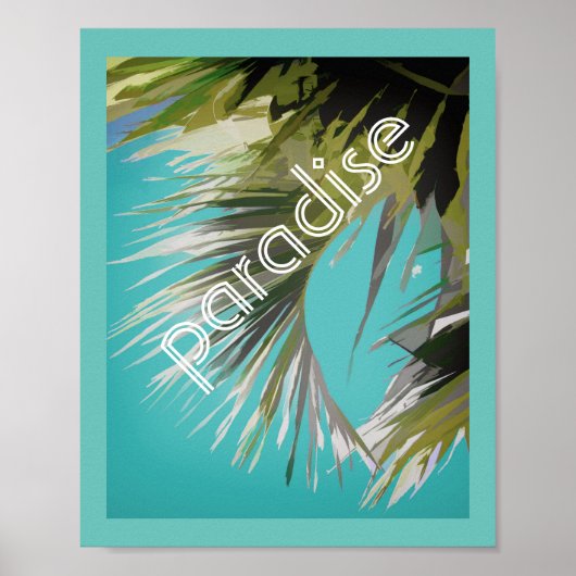 tropisch palmposter met tekst poster (Voorkant)