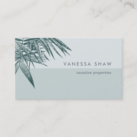 Tropisch palmrond colorblok visitekaartje (Voorkant)
