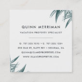 Tropisch palmrond vierkante visitekaartje (Achterkant)