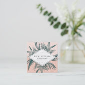 Tropisch palmrond vierkante visitekaartje (Staand voorkant)
