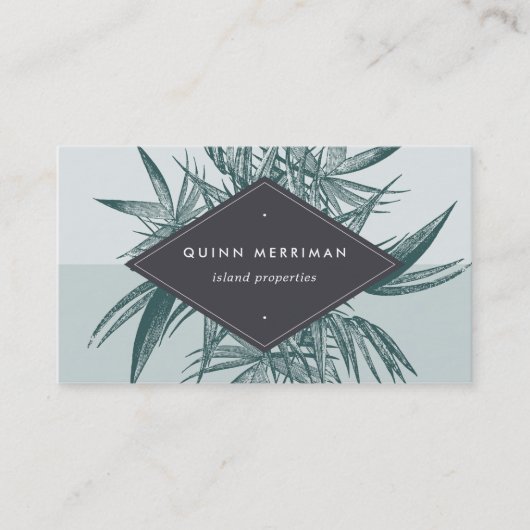 Tropisch palmrond visitekaartje (Voorkant)