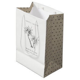 Tropisch Palms Black White Sketch Vrijgezellenfees Medium Cadeauzakje