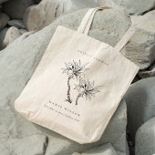 Tropisch Palms Black White Sketch Vrijgezellenfees Tote Bag
