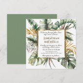 Tropisch Palms Gold Lijst Christelijk huwelijk Kaart (Voorkant / Achterkant)