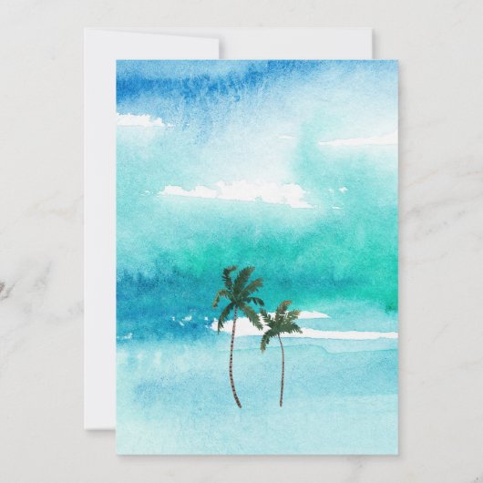 Tropisch palmstrand Baby shower Kaart (Achterkant)