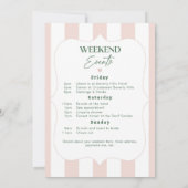 Tropisch palmstrand Bachelorette-weekendprogramma Kaart (Achterkant)