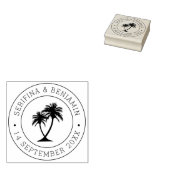 Tropisch palmstrand bruiloft Aangepaste paspoortst Rubberstempel (Gestempeld)