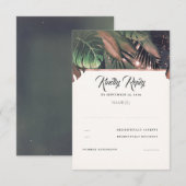Tropisch palmstrand bruiloft RSVP (Voorkant / Achterkant)