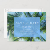 Tropisch palmstrand budget Weddenschap Bespaar op  Aankondigingskaart (Voorkant / Achterkant)
