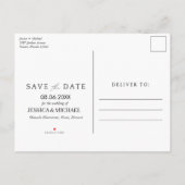 Tropisch palmstrand budget Weddenschap Bespaar op  Aankondigingskaart (Achterkant)