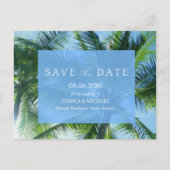 Tropisch palmstrand budget Weddenschap Bespaar op  Aankondigingskaart (Voorkant)