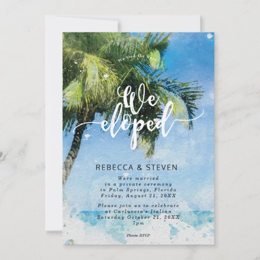 tropisch palmstrand dat we ontwikkelden kaart (Voorkant)