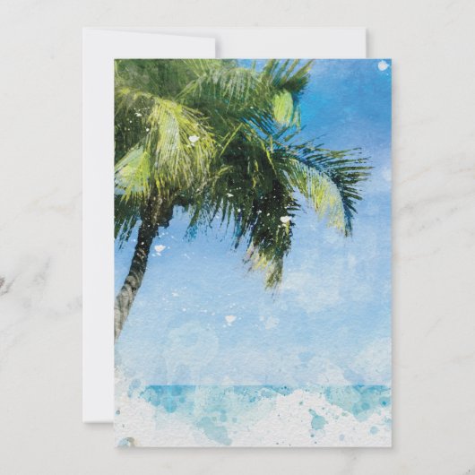 tropisch palmstrand dat we ontwikkelden kaart (Achterkant)