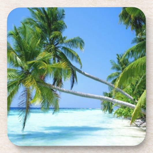 Tropisch palmstrand! drankjes onderzetter (Voorkant)