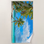 Tropisch palmstrand in de Stille Oceaan Strandlaken (Voorkant)